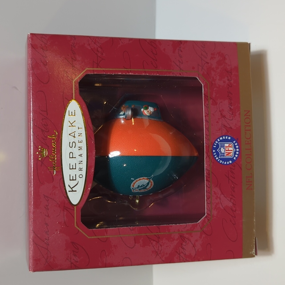 1997 Hallmark NFL blimp ornament Miami Dolphins Vintage